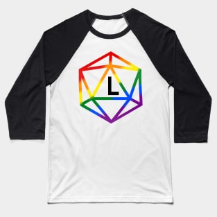 Lesbian Pride Rainbow Dice Baseball T-Shirt